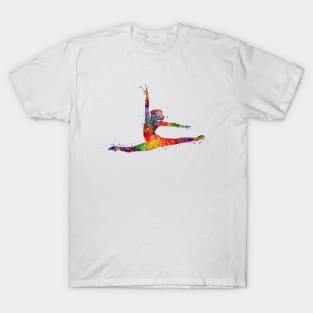 Girl Gymnastics Twine Watercolor T-Shirt